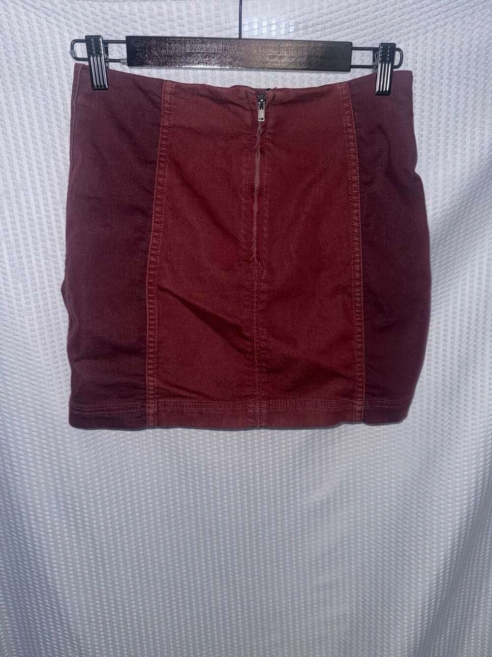 Free People Modern Femme Mini Skirt Burgundy Size 6 - Picture 2 of 3
